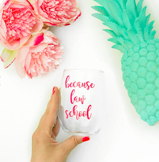 Because Law School wine glass | brazenandbrunette.com