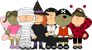 dibujo de niños disfrazados para halloween