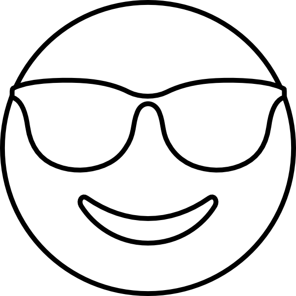 Download Smiling Face With Sunglasses Coloring - Play Free Coloring Game Online