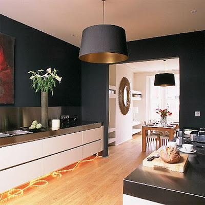 Modern black kitchen, kitchen, interior design, home interior