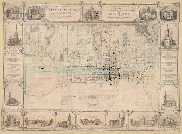 1851 Topographical plan of the City of Toronto, drawn by Sandford Fleming