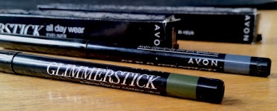 Avon Glimmerstick Eyeliner in Saturn Grey and Khaki