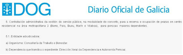 A Xunta anuncia a contratación de prazas para maiores dependentes na área metropolitana 3, da que depende Barro.