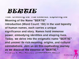 meaning of the name "BERTIE"