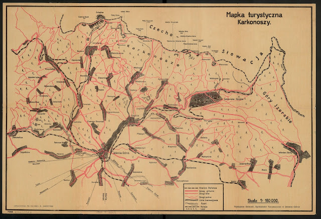 Jedna z pierwszych polskich map Karkonoszy