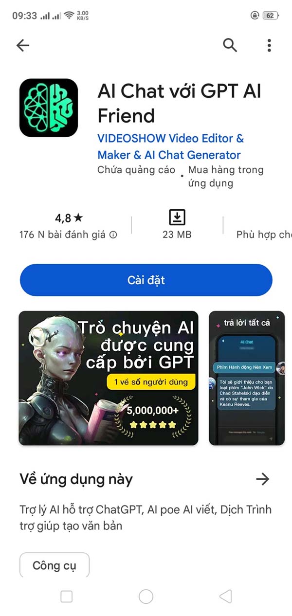 AI Chat với GPT AI Friend - Trợ lý AI cho Android b2