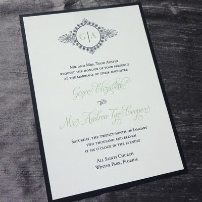 Paperie invitation design the Monogram Wedding Invitation