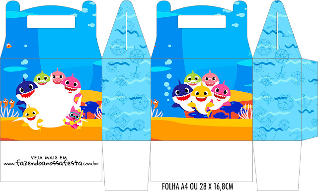 Baby Shark Party Free Printable Boxes. 