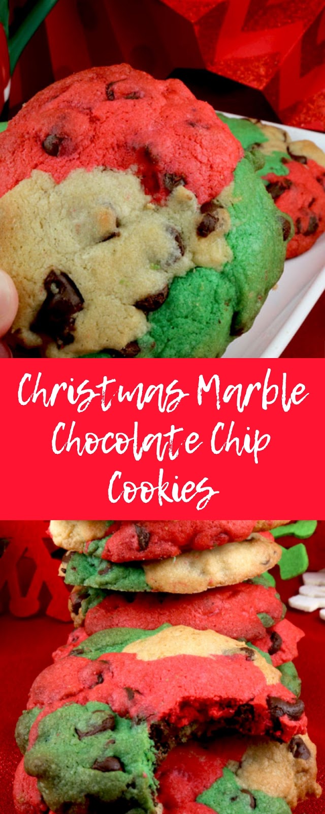 Christmas Marble Chocolate Chip Cookies