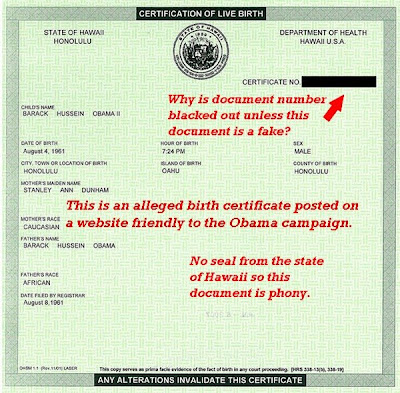 birth certificate obama. Actual Birth Certificate)