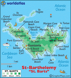 map St Barts Caribbean Saint Barth St Barthelemy France