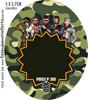 Free Fire: Free Printable Toppers or Labels.