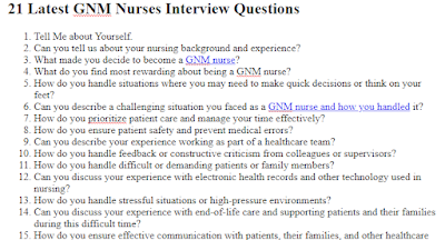 21 Latest GNM Nurses Interview Questions