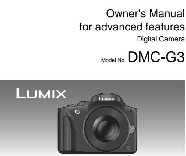 Panasonic Lumix DMC-G3 Manual
