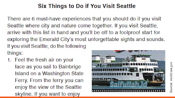 Terjemahan Teks Six Things to Do if You Visit Seattle Kelas 12 Halaman 17-20