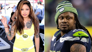 Marshawn Lynch picture attached with Charmaine Glock