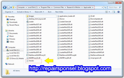 Delete File Vendor.xml Selesai Instal OS Blackberry di Windows