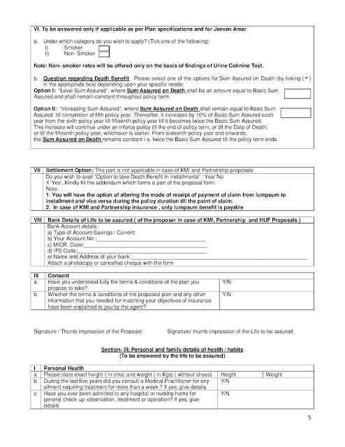 LIC Forms Download - LIC Form 340