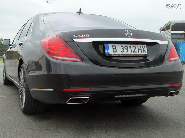 The 2014 Mercedes S500 - tail lights.