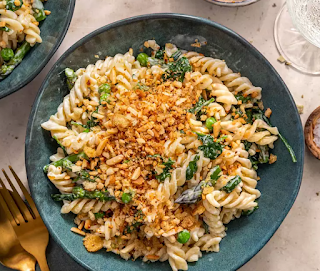 Fusilli with Spring Vegetables and Breadcrumbs