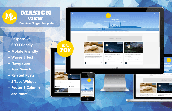 Masign View - Premium Material Design Blogger Template [Download Free] - Responsive Blogger Template