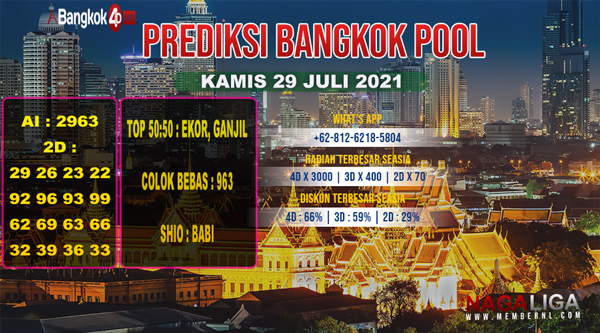 PREDIKSI BANGKOK  KAMIS 29 JULI 2021