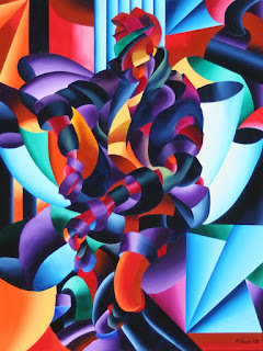 Mark Webster Artist - Abstract Geometric Futurist Figurative Oil Painting