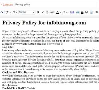 Cara Membuat Privacy Policy & Disclaimer