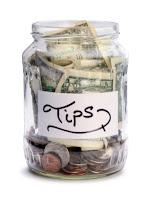 Photo of dividend tip jar.