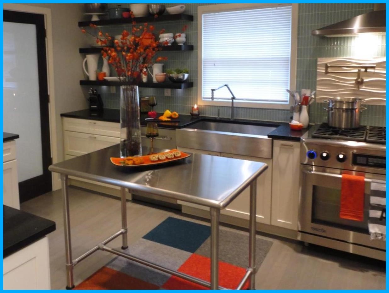 9 Floating Kitchen Island Stainless Steel Top Kitchen Island Breakfast Bar Floating  Floating,Kitchen,Island