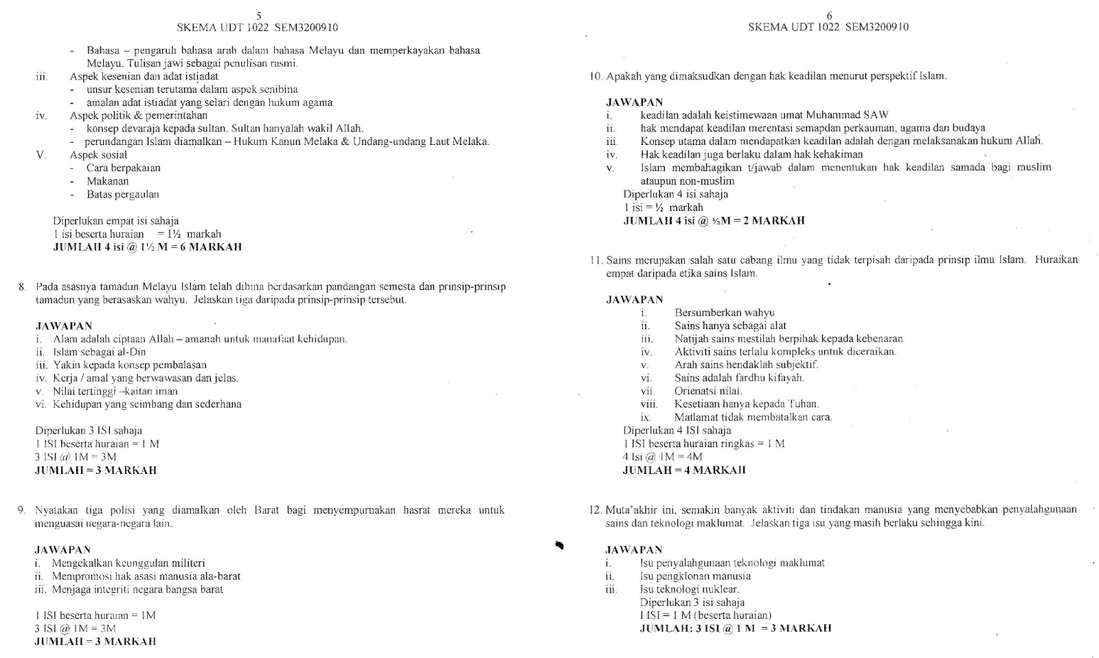 CONTOH SOALAN DAN SKEMA SOALAN SUBJEK TITAS TAHUN 2009 2010 HINGGA