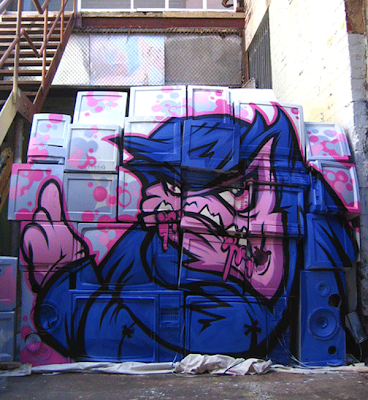 graffiti monster,graffiti mural