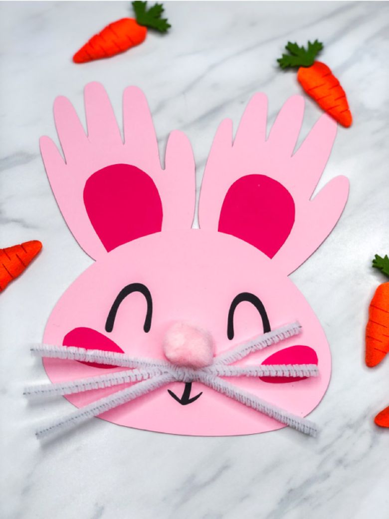 Easter crafts for toddlers - handprint bunny craft