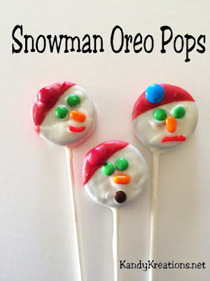 Enjoy a yummy treat on a cold winter's day with these sweet Snowman Oreo Pops. Covered in chocolate and candy, these double stuffed Oreos will be a great way to build a snowman when you want to stay indoors where it's warm.