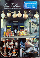 How to write a postcard: Example postcard San Telmo Market Argentina