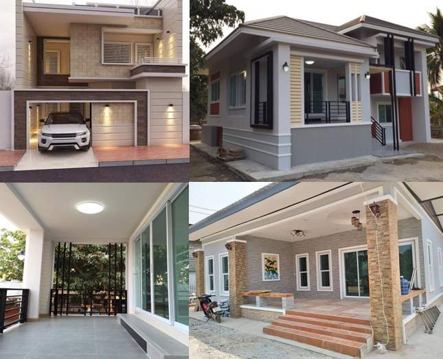 11 Bentuk Tiang Teras Rumah Minimalis Batu Alam Modern 