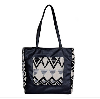 Monochrome Handloom Front Pocket Tote