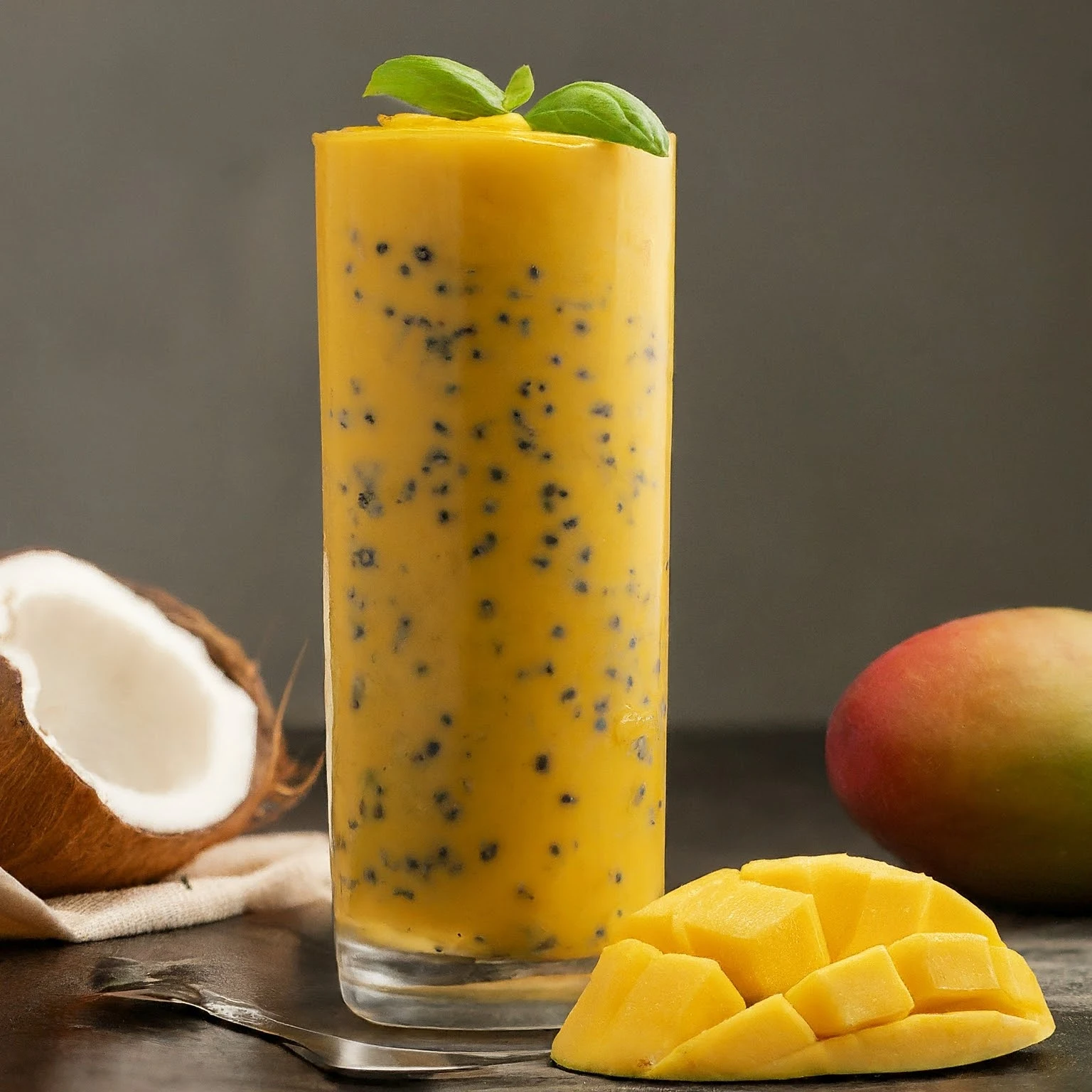 Mango Coconut Sabja Smoothie