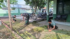 Koramil Jatilawang Lakukan Pembersihan Pangkalan