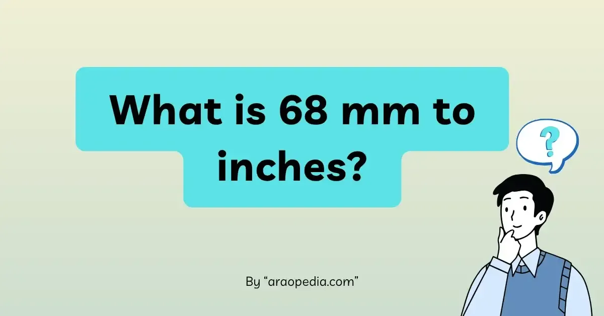 An illustration of a student thinking about converting 68 mm to inches.