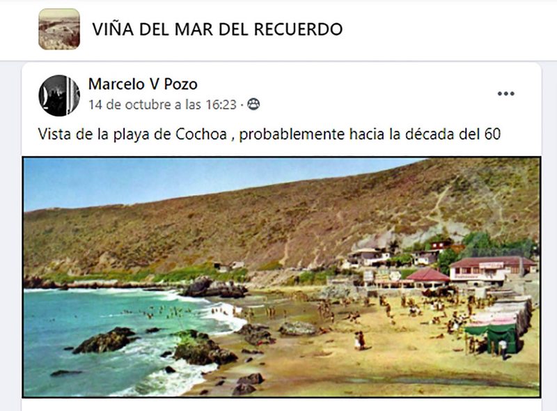 Así cambió en 60 años Cochoa, la pequeña playa ubicada al norte de Reñaca