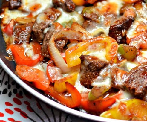 STEAK AND CHEESE SKILLET #dinner #lowcarb