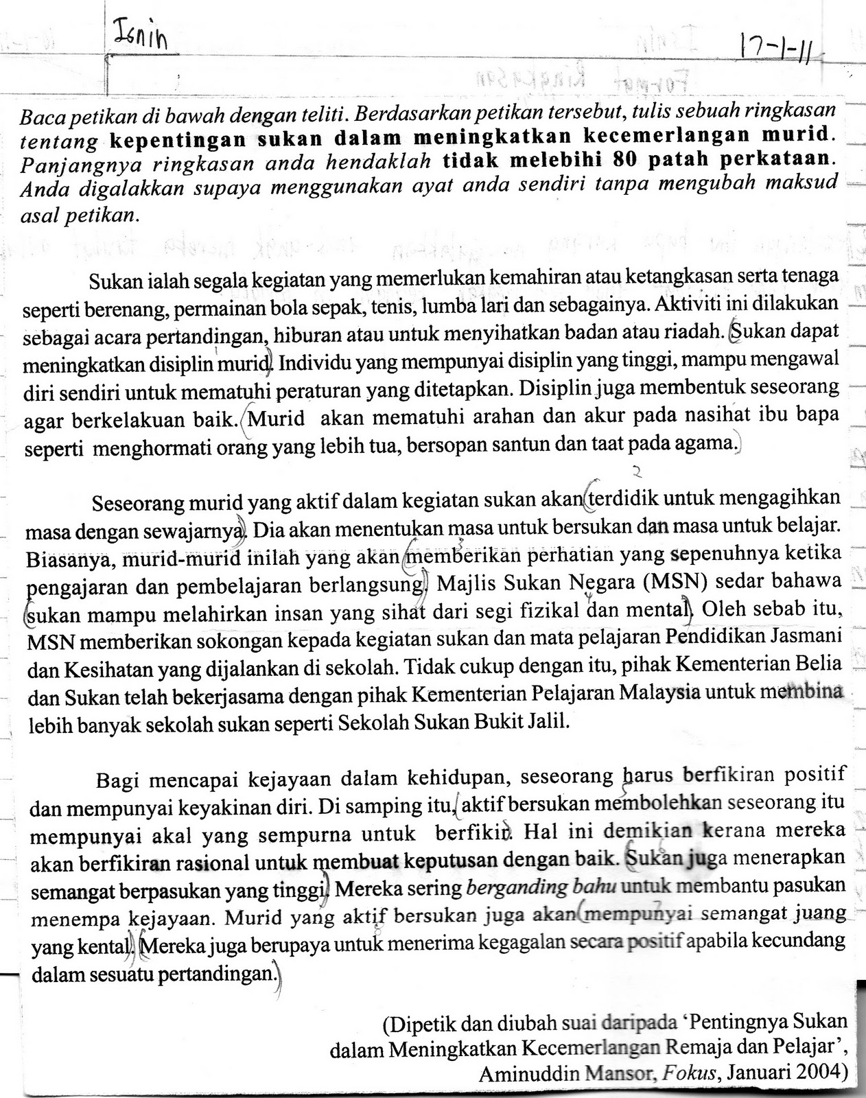 Contoh Karangan Laporan Tingkatan 4 - Gontoh