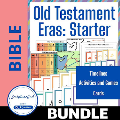 Old Testament Eras: Starter Bundle of charts, cards, maps, and games