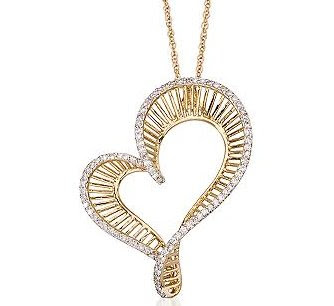 Diamond Heart Necklace In 14kt Yellow Gold