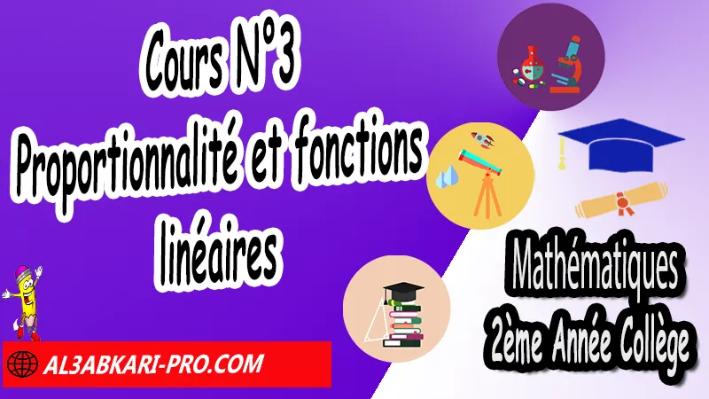 Cours N°3 Proportionnalité et fonctions linéaires - Mathématiques 2ème Année Collège Proportionnalité et fonctions linéaires 2ème Année Collège 2AC, Vitesse moyenne, Changements d'unités de vitesse, Mathématiques de 2ème Année Collège 2AC, Maths 2APIC option française, proportionnalité 2ac exercices corrigés, exercice fonction linéaire et proportionnalité, fonction linéaire exercices corrigés pdf, Cours sur Proportionnalité et fonctions linéaires, Résumé de cours Proportionnalité et fonctions linéaires, Exercices corrigés sur Proportionnalité et fonctions linéaires, Travaux dirigés td sur Proportionnalité et fonctions linéaires, Exercices de Maths 2ème année collège en Francais corrigés