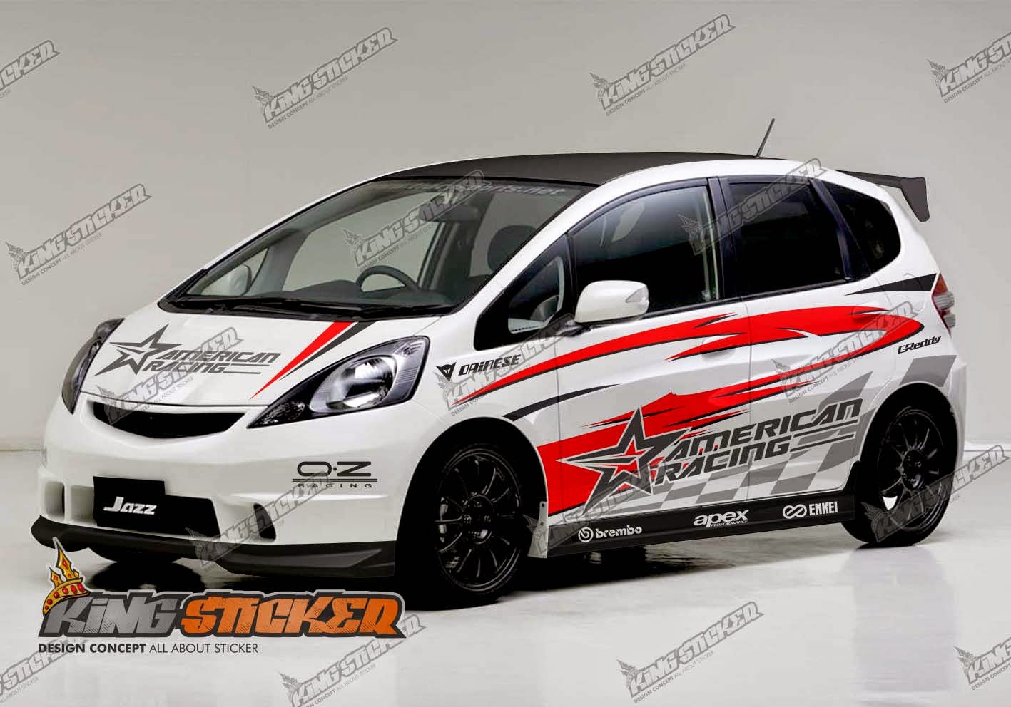 Top Cutting Sticker Mobil Honda Jazz Merah Terbaru Modifotto