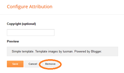 remove attribution widget using html editor