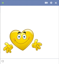 Facebook heart smiley giving a hug