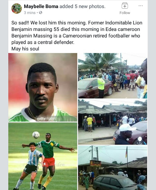 Former Indomitable Lions of Cameroon player, Massing Benjamin found dead